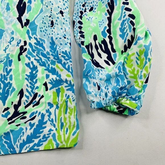 Lilly Pulitzer Elsa Top Blue Spa Let's Cha Cha - Picture 7 of 8